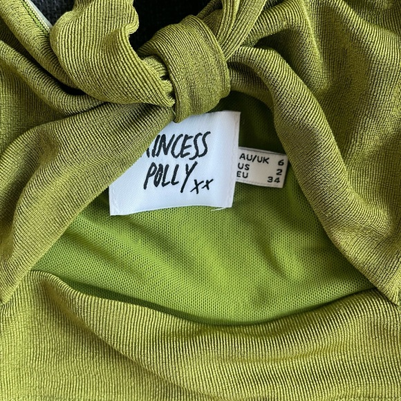 Princess Polly Kinsley Top Green - Picture 3 of 3